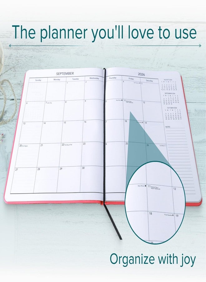 Harbor Large Monthly Planner 2026, Calendar Planner and Notebook, Durable Faux Leather, 14 Months, 96 Pages, Softcover & Lightweight - Cambridge Black - 9.75 x 7.5 " - Image 5