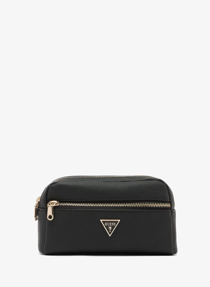 GUESS Logo Double Zip Cosmetic Bag