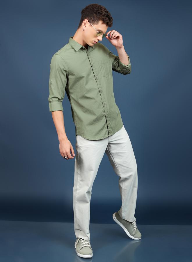 HIGHLANDER Slim Fit Cotton Casual Shirt - Image 2