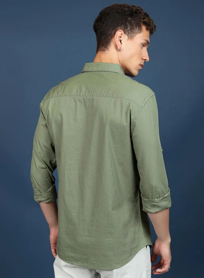 HIGHLANDER HIGHLANDER Slim Fit Cotton Casual Shirt