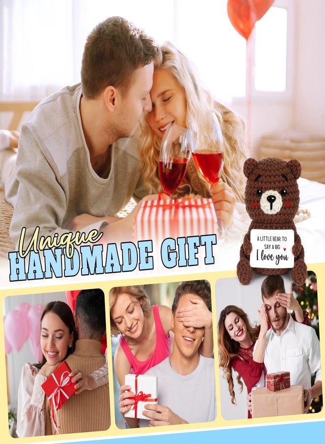 Glydein Gifts for Her Him, I Love You Handmade Positive Crochet Bear Decor, Anniversary Romantic Gift for Women Men Wife Girlfriend, Birthday Christmas Valentines Gifts for Husband Couple - Image 2