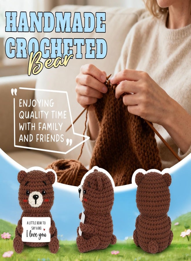 Glydein Gifts for Her Him, I Love You Handmade Positive Crochet Bear Decor, Anniversary Romantic Gift for Women Men Wife Girlfriend, Birthday Christmas Valentines Gifts for Husband Couple - Image 4