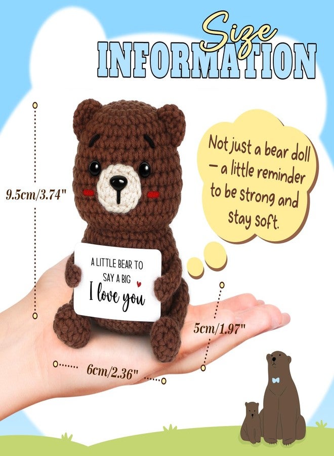 Glydein Gifts for Her Him, I Love You Handmade Positive Crochet Bear Decor, Anniversary Romantic Gift for Women Men Wife Girlfriend, Birthday Christmas Valentines Gifts for Husband Couple - Image 3