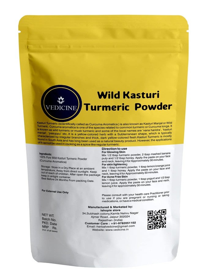VEDICINE Wild Kasturi Amba Haldi Turmeric Manjal Powder For Face And Skin Whitening (Pack Of 1),120 Grams - Image 2