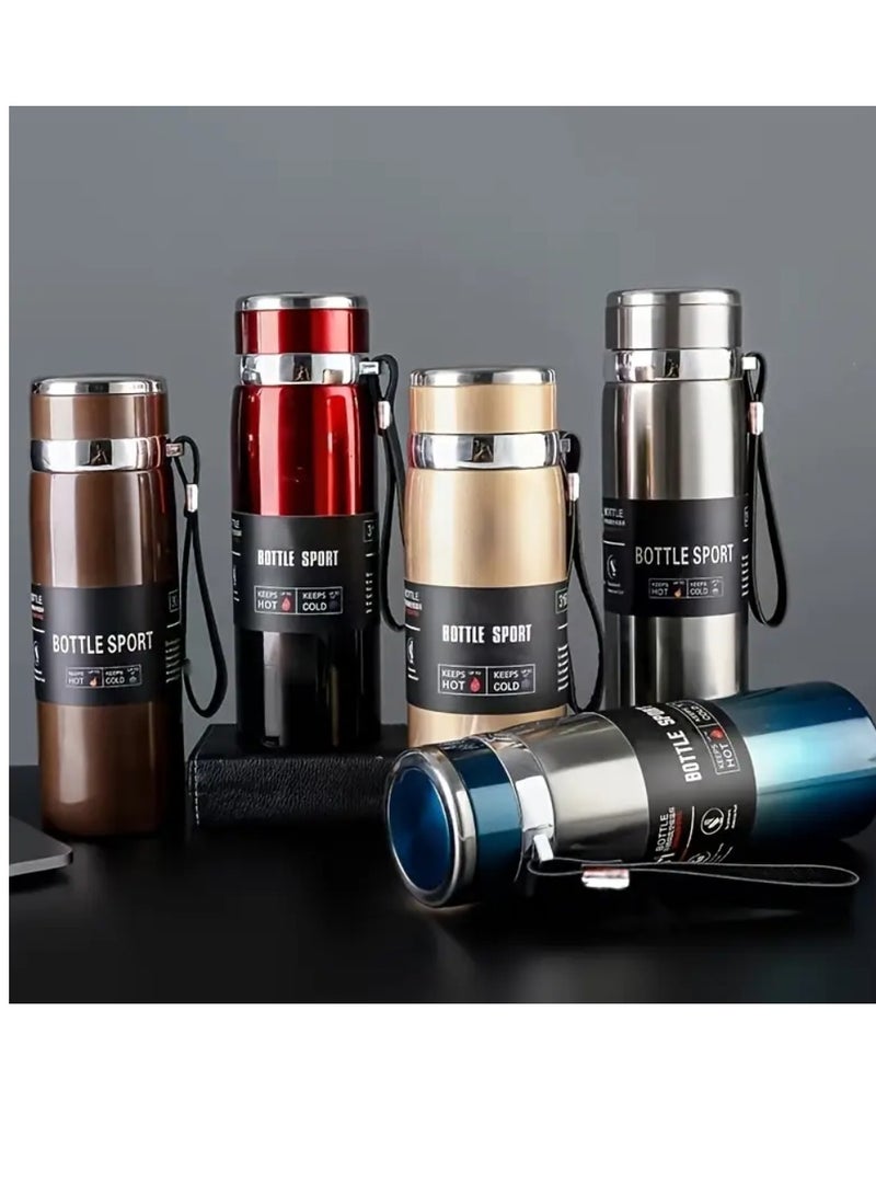 سبال كوب سفر مزدوج الجدار من الفولاذ المقاوم للصدأ، زجاجة مياه معزولة سعة 1000 مل، ترمس للسيارة، للاستخدام الخارجي - Image 5