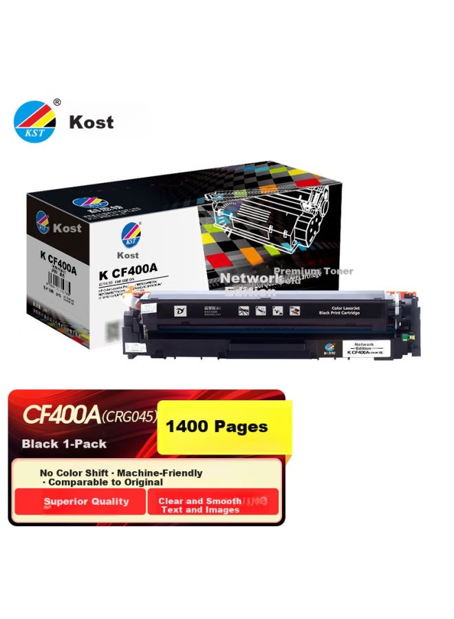 Kst K Cf400a Toner Cartridge For Hp Color Printers M252n M252dw M274n M277dw M277n, Black, Network Version, 1420 Pages Yield - Image 1