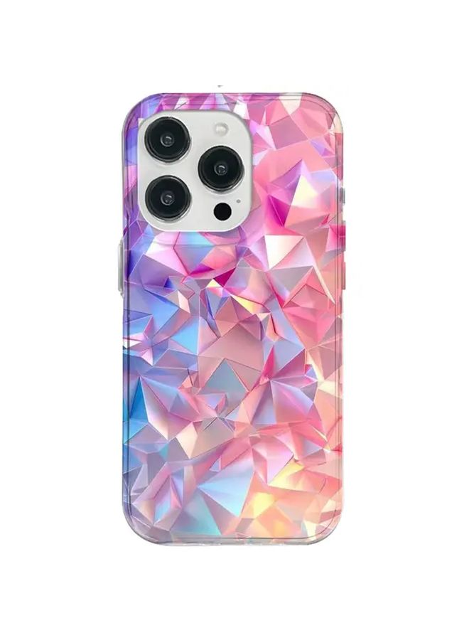 iPhone 11 Pro Max Case Gradient Pink Purple Diamond Pattern IMD Swirl Anti Fall Protective Cover - Image 5