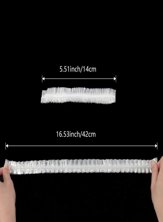 Much Hotter Disposable Shower Caps Plastic caps for hair Multi-Purpose Thickening Elastic Bath Cap Plastic Waterproof Clear Women Spa Men Hair Caps Home Use Hotel and Salon (100 PCS) - Image 5