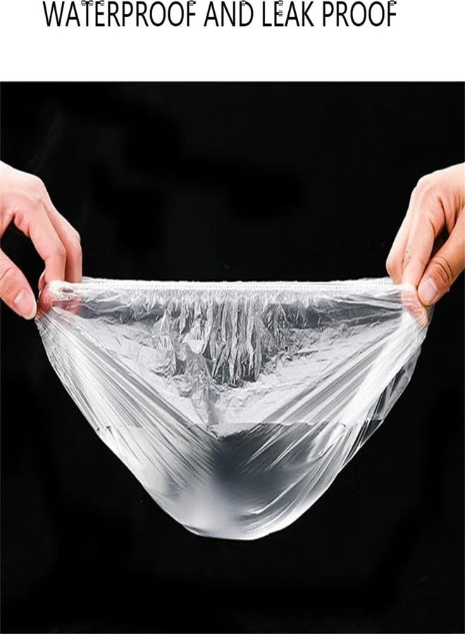 Much Hotter Disposable Shower Caps Plastic caps for hair Multi-Purpose Thickening Elastic Bath Cap Plastic Waterproof Clear Women Spa Men Hair Caps Home Use Hotel and Salon (100 PCS) - Image 4