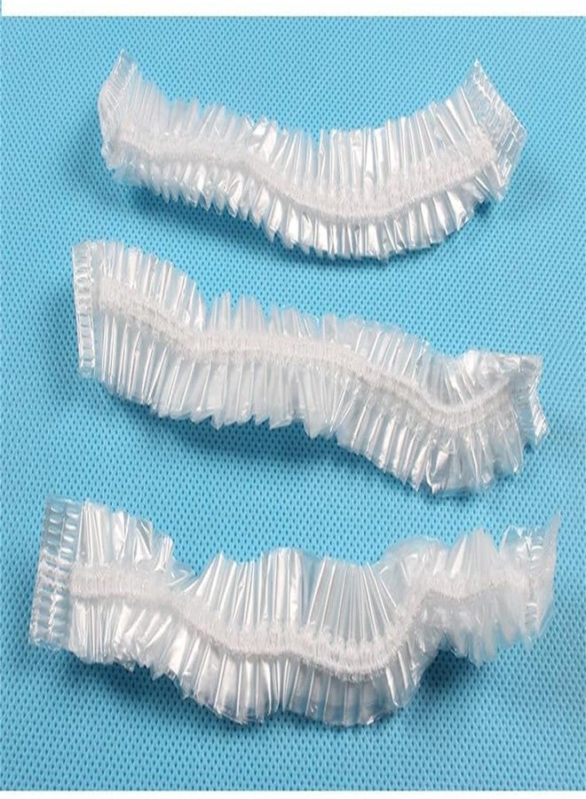 Much Hotter Disposable Shower Caps Plastic caps for hair Multi-Purpose Thickening Elastic Bath Cap Plastic Waterproof Clear Women Spa Men Hair Caps Home Use Hotel and Salon (100 PCS) - Image 2