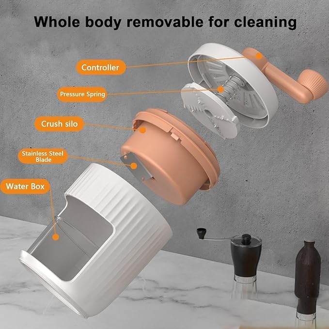 OCTOPUSPRIME OCTOPUSPRIME Ice Crushers Shaved Ice Machine Manual Ice Crusher Bpa Ice Shaver Machine Portable Crushed Ice Maker with Hand Crank Snow Cone Maker with Ice Cube Tray 1  - Image 3