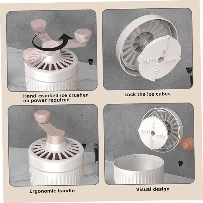 OCTOPUSPRIME OCTOPUSPRIME Ice Crushers Shaved Ice Machine Manual Ice Crusher Bpa Ice Shaver Machine Portable Crushed Ice Maker with Hand Crank Snow Cone Maker with Ice Cube Tray 1  - Image 5
