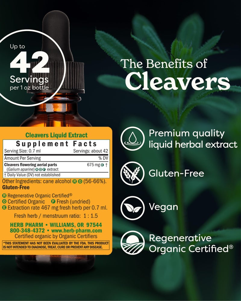 Herb Pharm Cleavers Liquid Extract - 1 Oz (DCLEAV01) - Image 2