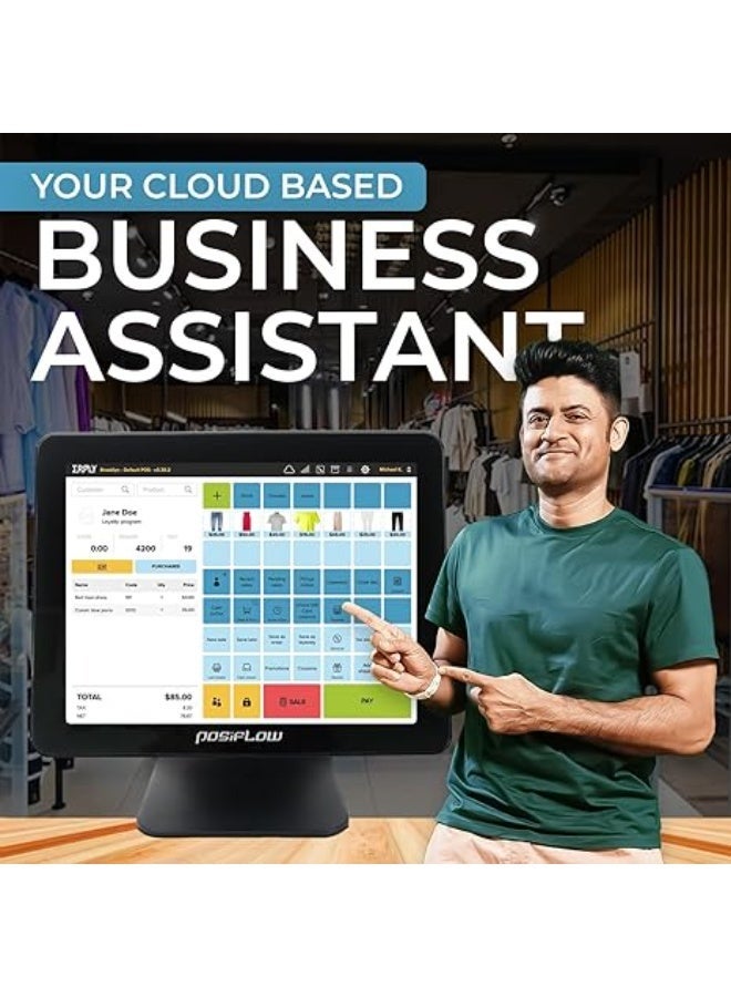 SHREYANS Posiflow Windows Touch POS System with Free Billing Software 3-Inch Autocutter Thermal Printer | Best for Restaurants Retail Shops Supermarkets Grocery Stores,i5-3GEN,8GB RAM,128 SSD,15.5 INCH TOUCH SCREEN - Image 2