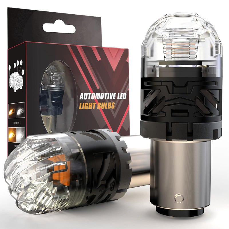 Zakolak 1157 LED Bulb Amber Dual Brightness Turn Signal Bulb Compatible with Brake Tail Light Applications Super Bright BAY15D LED Replacement for 2057 1157A 1157LL 135V Pack of 2 - Image 3