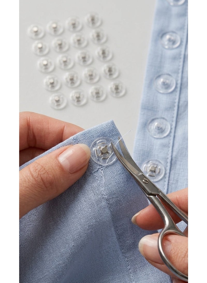 Transparent snap buttons - 24 high-quality set for fastening clothes and accessories with practical and durable long-lasting use (18mm size) - Image 5