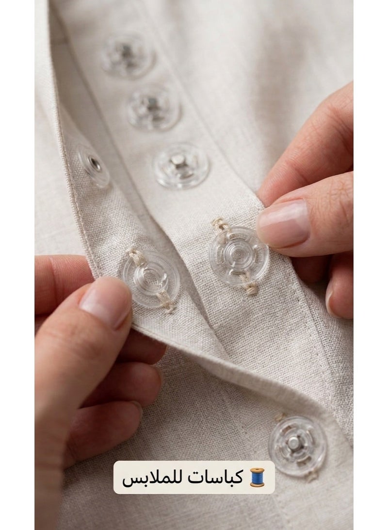 Transparent snap buttons - 24 high-quality set for fastening clothes and accessories with practical and durable long-lasting use (18mm size) - Image 1