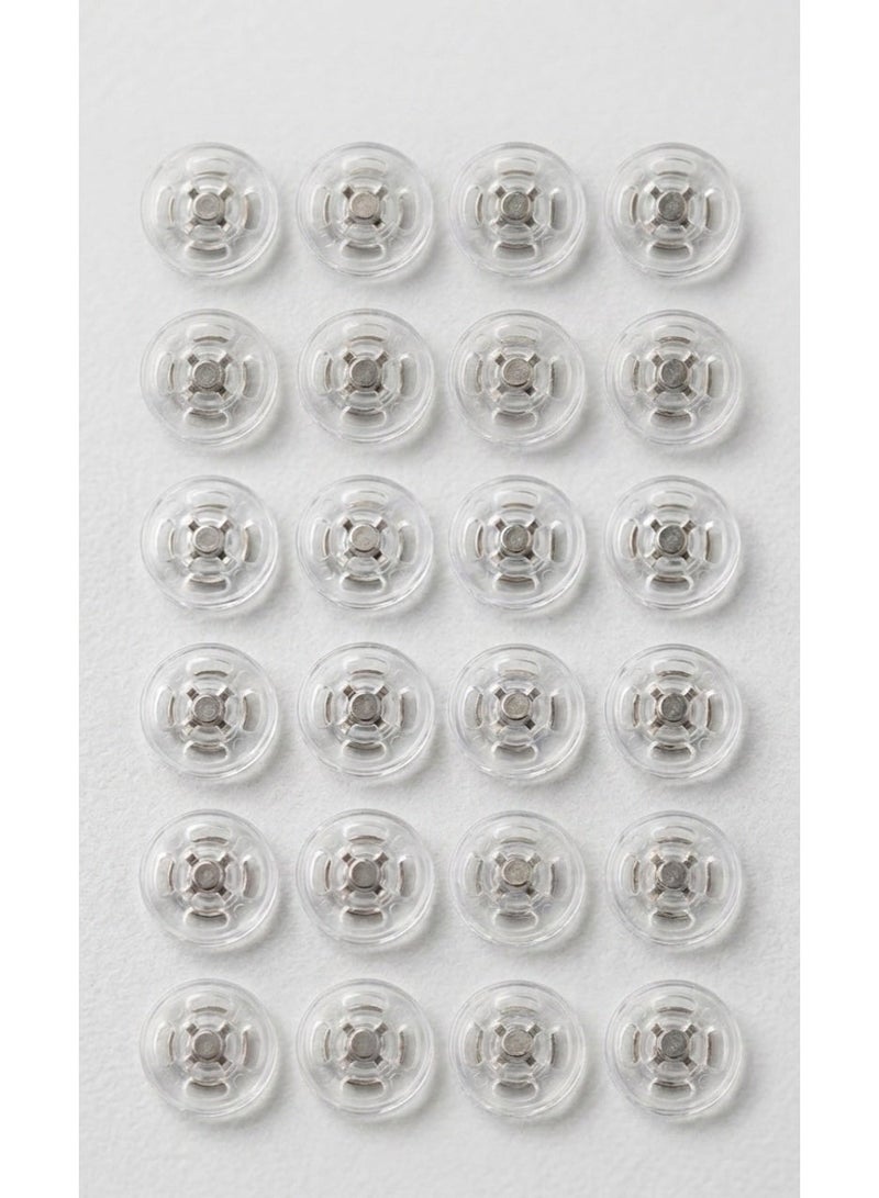 Transparent snap buttons - 24 high-quality set for fastening clothes and accessories with practical and durable long-lasting use (18mm size) - Image 2