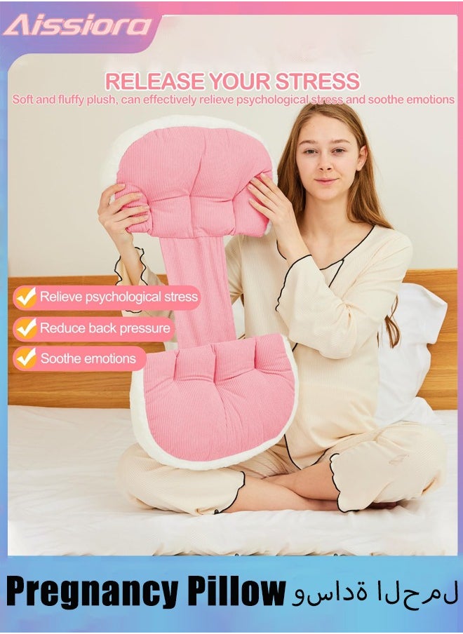 Aissiora Pregnancy Pillow for Sleeping Maternity Pillow Maternity/Pregnancy Body Pillow Support for Back, Legs, Belly, HIPS of Pregnant Women, Detachable and Adjustable Soft Pregnancy Body Pillow  - Image 4