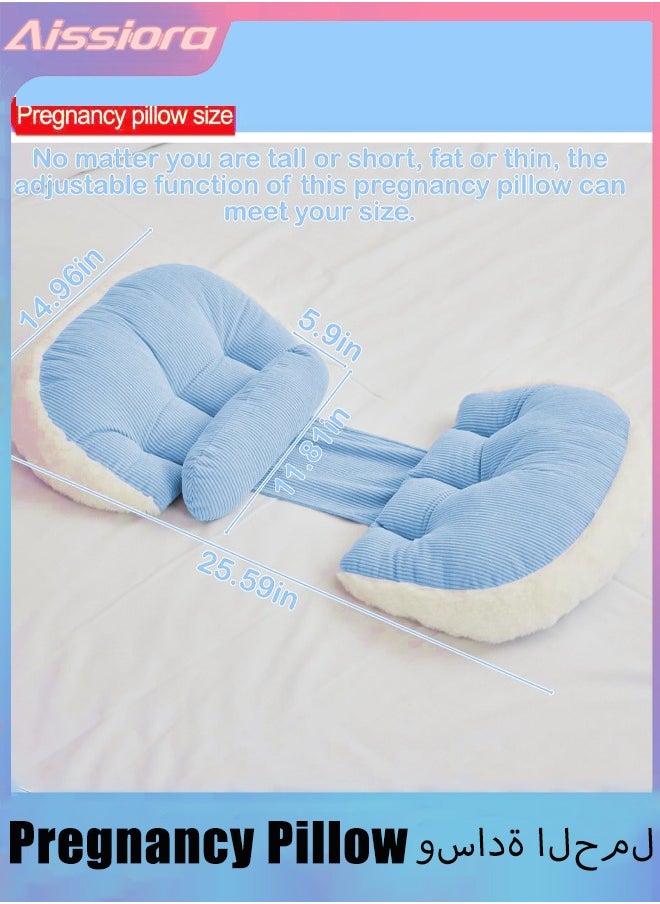 Aissiora Pregnancy Pillow for Sleeping Maternity Pillow Maternity/Pregnancy Body Pillow Support for Back, Legs, Belly, HIPS of Pregnant Women, Detachable and Adjustable Soft Pregnancy Body Pillow  - Image 2