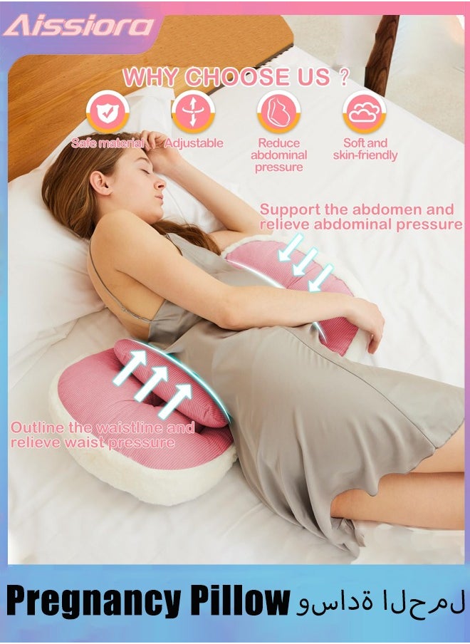 Aissiora Pregnancy Pillow for Sleeping Maternity Pillow Maternity/Pregnancy Body Pillow Support for Back, Legs, Belly, HIPS of Pregnant Women, Detachable and Adjustable Soft Pregnancy Body Pillow  - Image 3