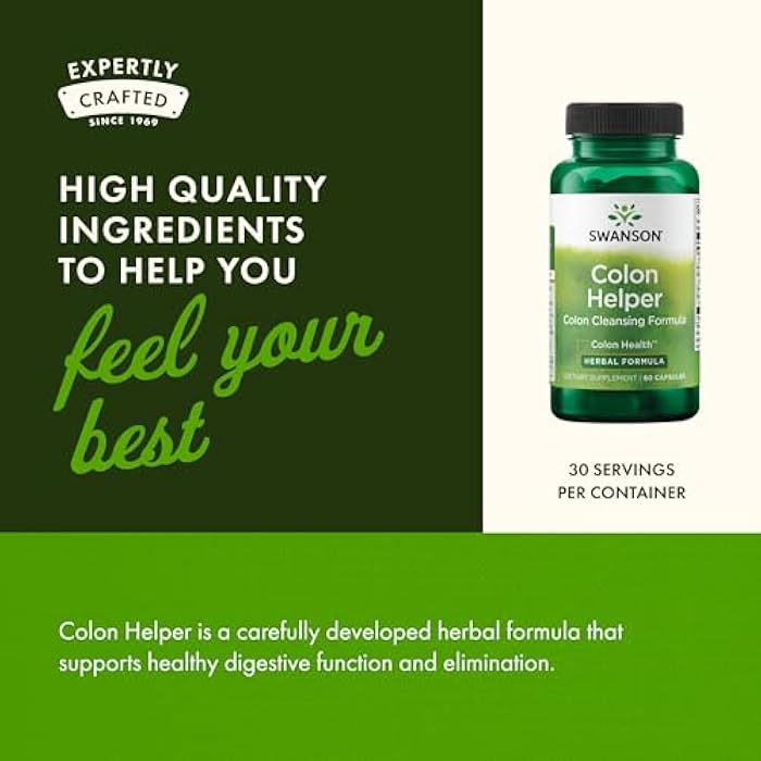 Swanson Colon Helper - Promotes Digestive Health Using Vervain, Goldenseal Root, Slippery Elm Bark & More - Herbal Supplement Aiding Healthy Eliminations - (60 Capsules)(1 Pack) - Image 5