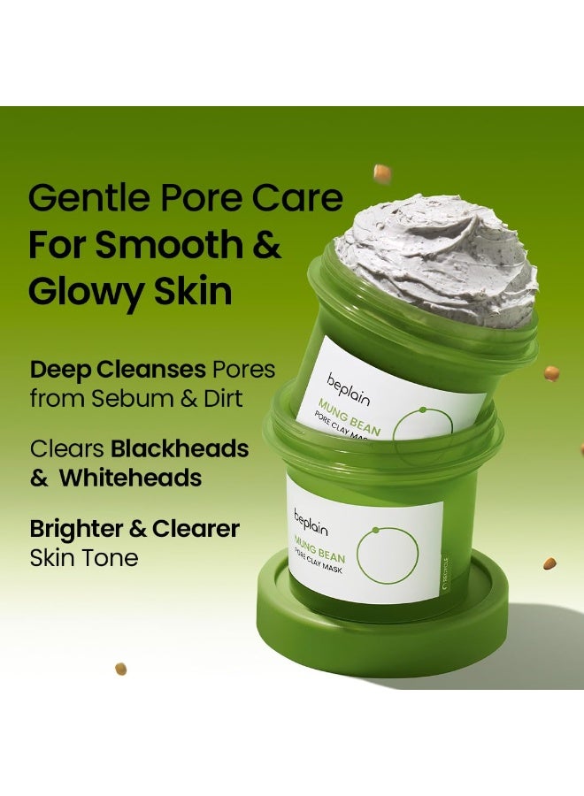 beplain Mung Bean Pore Clay mask 120ml | Fragrance-Free | Wash Off Mask for Blackhead & Whitehead Care | Quick 3 Minute to Gently Cleanse, Exfoliate and Tighten Pores | Korean Skincare - Image 3