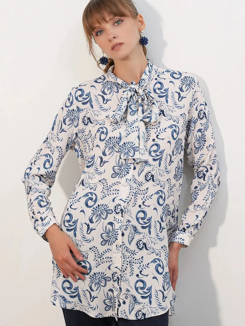 BIG DART BDART Long Floral Viscose Shirt
