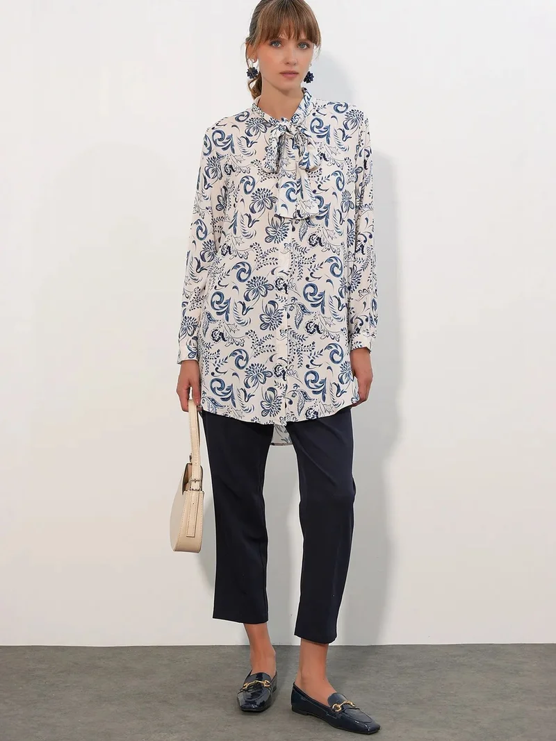 BIG DART BDART Long Floral Viscose Shirt