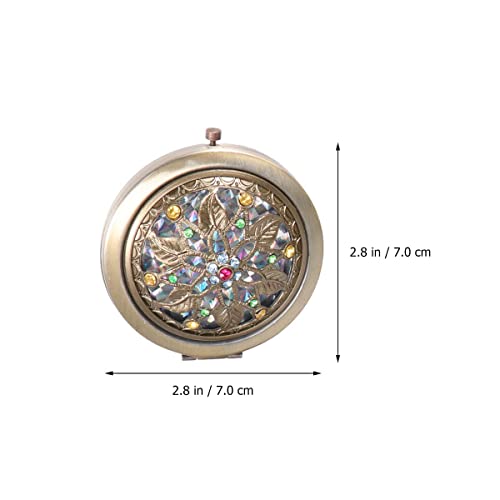 we3 Double Layer Travel Makeup Mirror Round Compact Portable Cosmetic Mirror, Double Sided Magnifying Handheld Pocket Mirror(Random Style) (Pack of 3) - Image 2