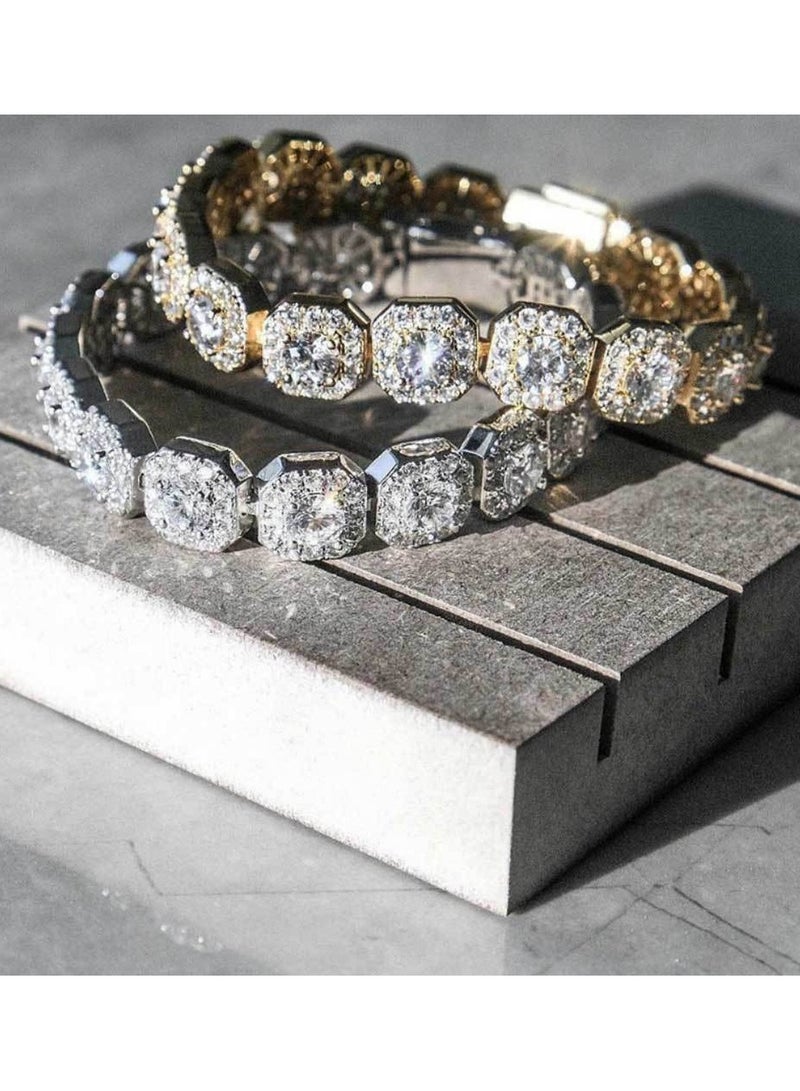 Mark Fairwhale Men's Zircon Bracelet Fashion Brand Personalized Width 10mm  - Image 3