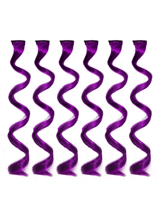 Rapidsflow Curly Colored Hair Streak/Hair Extensions For Women And Girls Real Hair For Highlighting Set Of 6Pc (4115) - Image 1