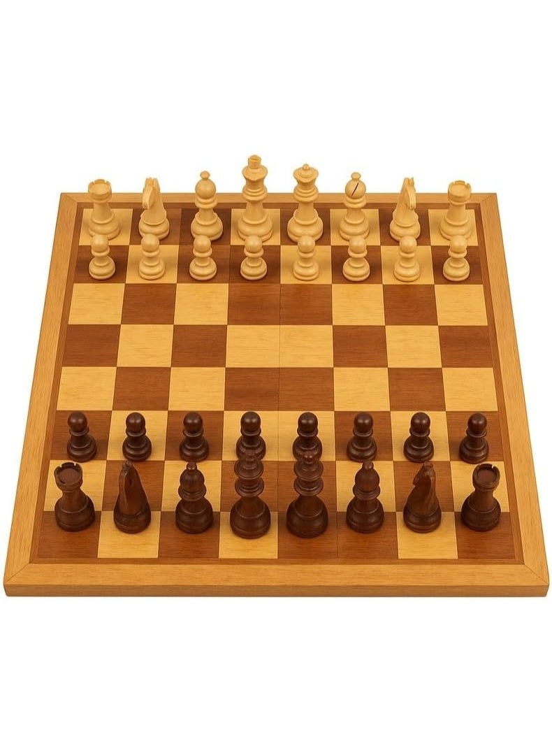 Large chess set with a wooden chessboard - Image 1