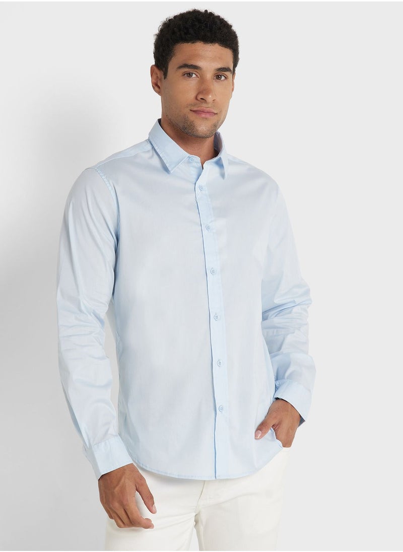 Robert Wood - Long Sleeve Stretch Poplin Shirt - Image 1