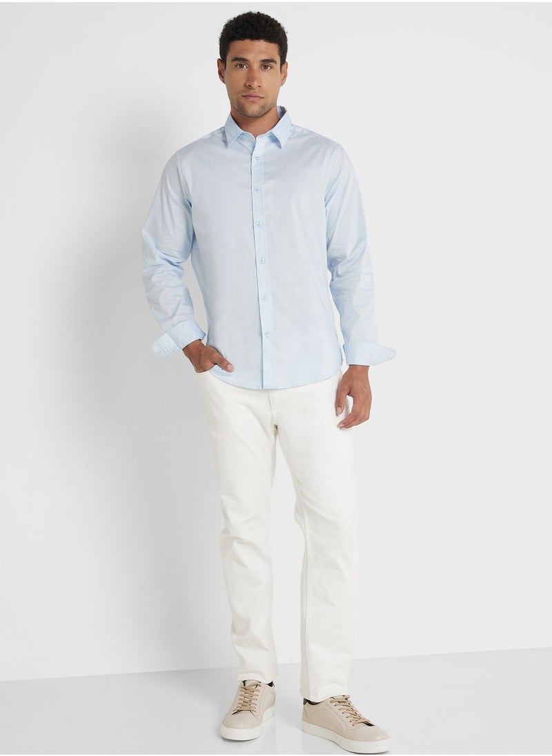 Robert Wood - Long Sleeve Stretch Poplin Shirt - Image 1