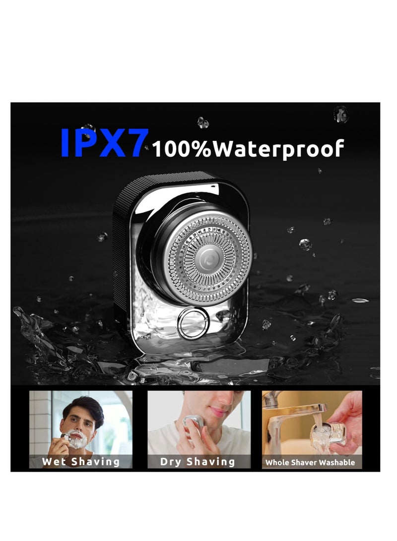 Excefore Electric Shaves for Men, Mini Portable Travel Shaver, USB-C Rechargeable Electric Razor, Mens Rechargeable Cordless Waterproof Compact Shave, for Home,Car,Trave (Silver) - Image 3