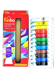 Funbo 12-Tube Gouache Colours Mulicolour  - Image 1