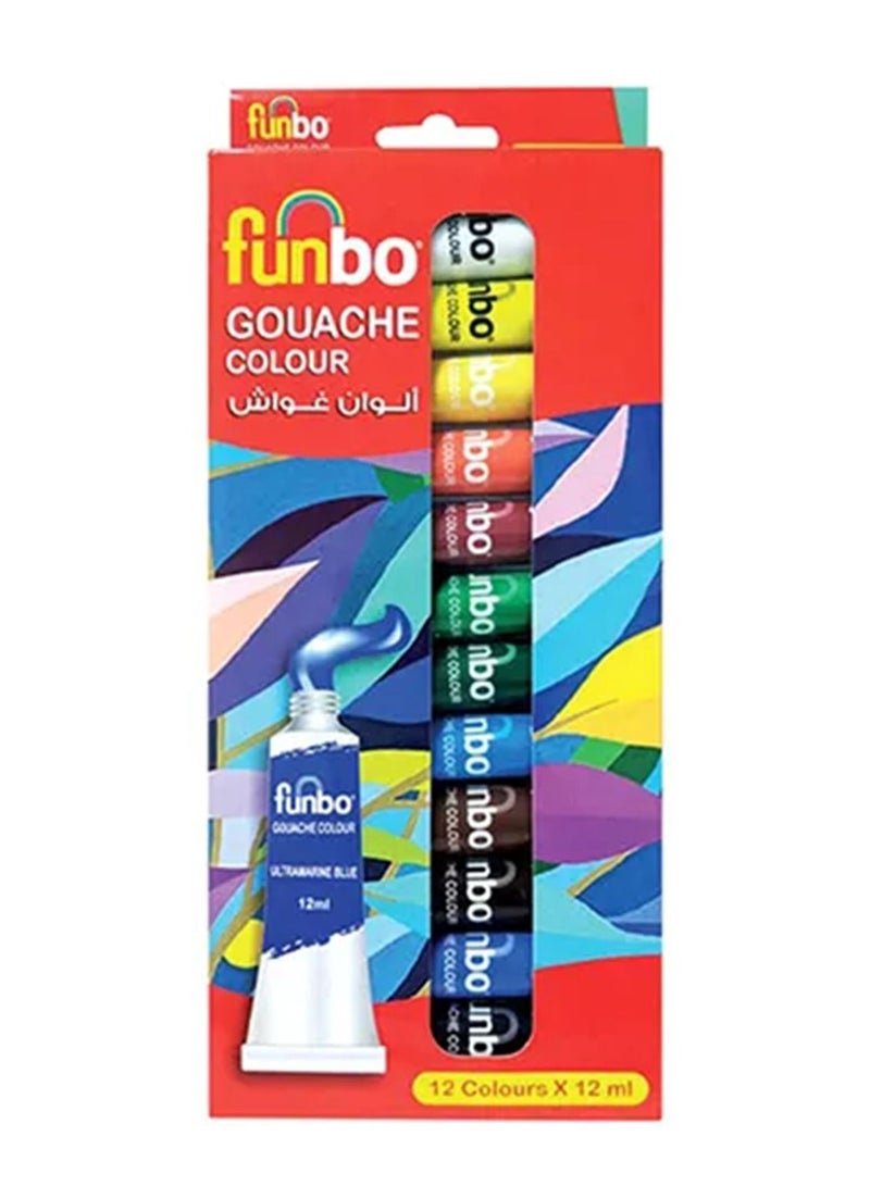Funbo 12-Tube Gouache Colours Mulicolour - Image 3
