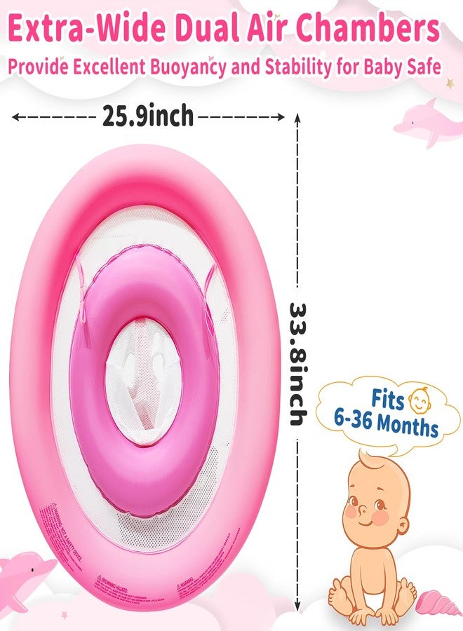 AMENON Baby Float with Canopy for Age 6-36 Months UPF 50+ Sun Protection Inflatable Swim Float with 4 Stage Adjustable Canopy Dual Air Chambers Adjustable Safety Seat Inflatable Pool Float for Infant Toddler - Image 4