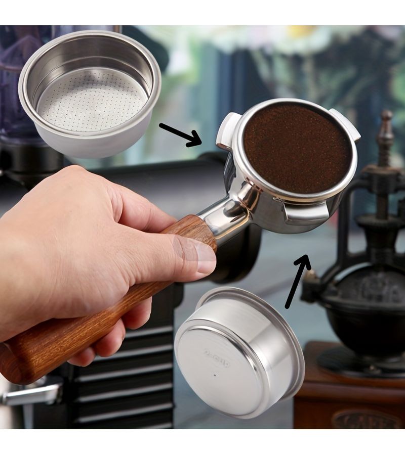51Mm Double Layer Stainless Steel Reusable Coffee Filter Basket For Portafilter Coffee Machines 2 Cup 24.6Mm Height - Image 2