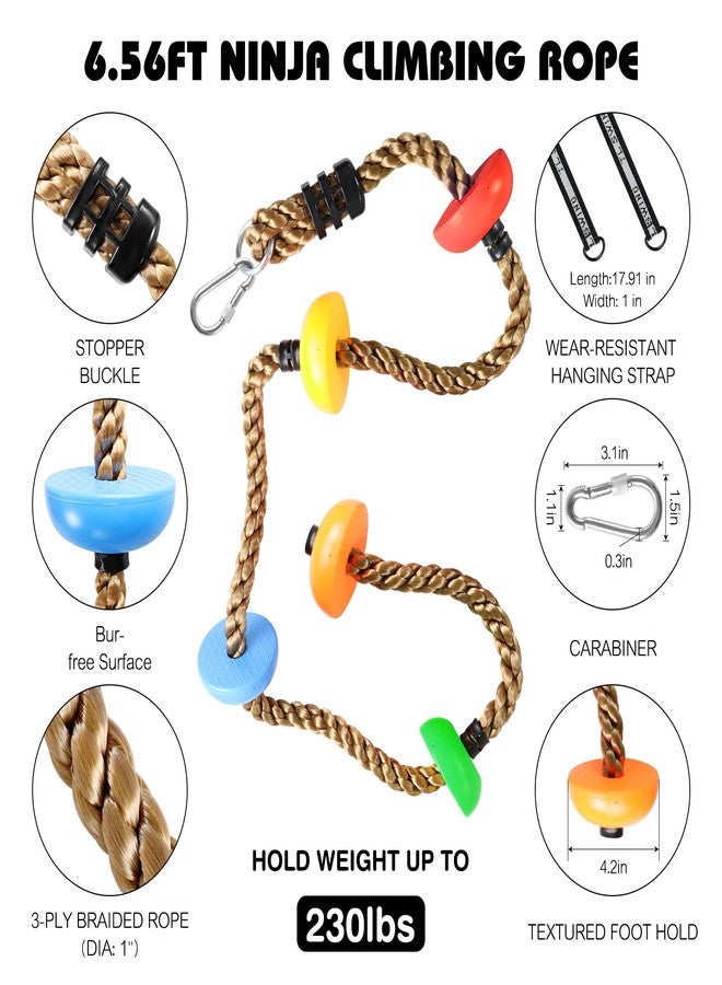 TOPNEW 12 Ninja Tree Climbing Holds and 6.56FT Climbing Rope for Kids, Tree Climber Climbing Kit for Outdoor Ninja Warrior Obstacle Course Training - Image 4