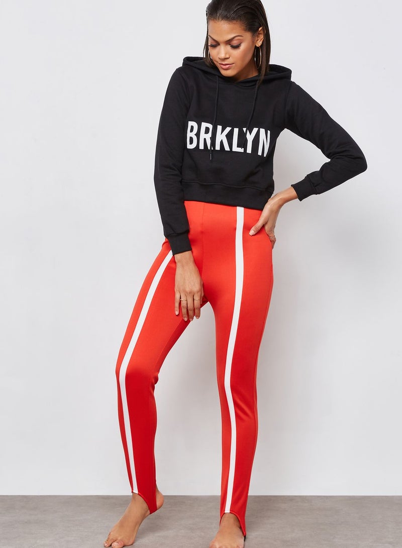 Ginger Contrast Paneled Stirrup Leggings - Image 1