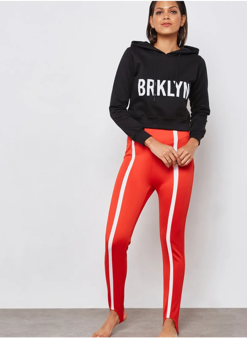 Ginger Contrast Paneled Stirrup Leggings