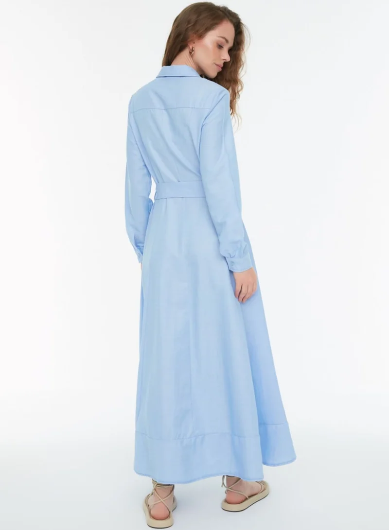 trendyol Tie Detail Button Down Dress