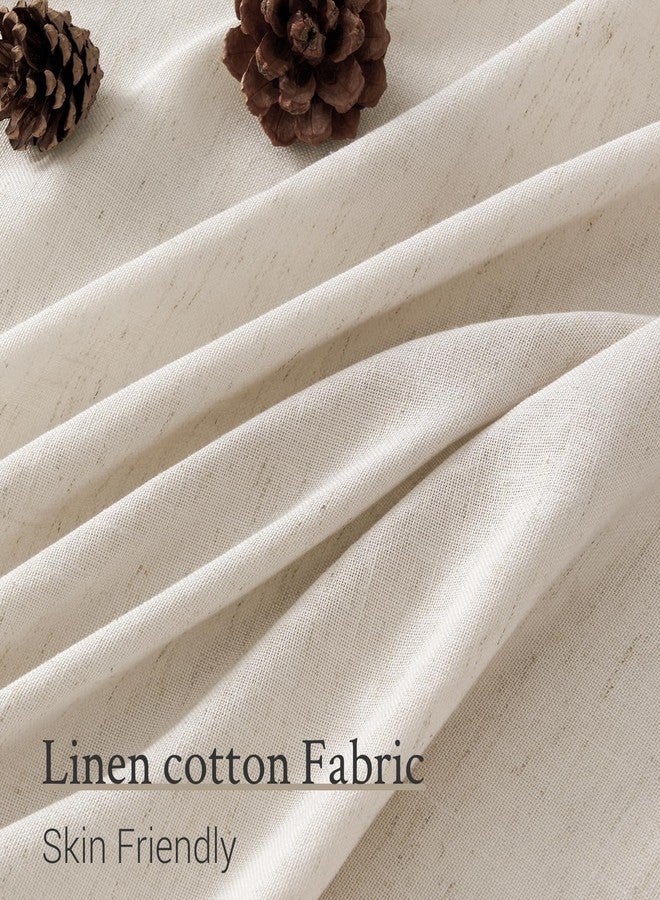 Topfinel Pinch Pleated Curtains 90 Inches Long 2 Panels Set,Oatmeal Semi Sheer Blend Fabric Farmhouse Cozy Rustic Western Home Decor Curtain Drapes for Living Room Bedroom,40x90 inch Length,Apricot - Image 3