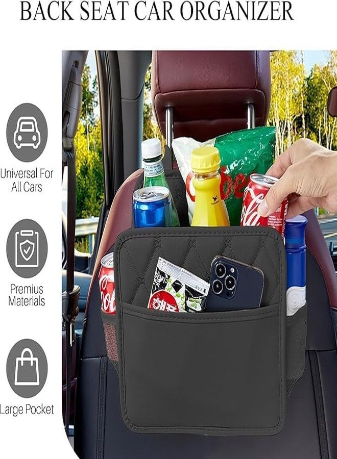 YEPZY ENTERPRISE YEPZY Car Seat Organizer Backseat with Storage Pockets, Multipurpose Car Organizer Hanging, Car Trash Bag Can,Premium PU Leather Garbage Can Large Capacity - Image 2