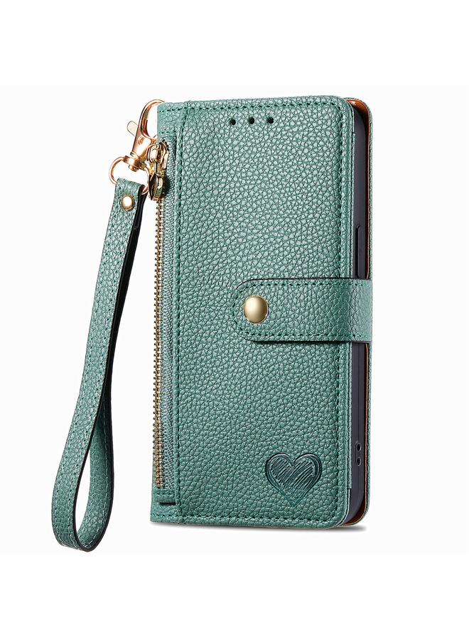 erorex Case For Samsung Galaxy C55 Love Zipper Lanyard Leather Phone Case - Image 2