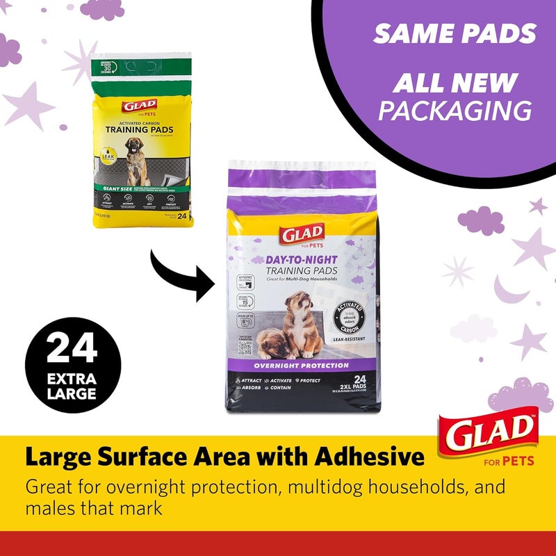 Glad for Pets Activated Carbon Puppy Training Pads, Giant Size, 24 Count - 2 Pack | Charcoal Puppy Pads for Dogs, Large Dog Pee Pads | Super Absorbent and Leak Proof - Image 2