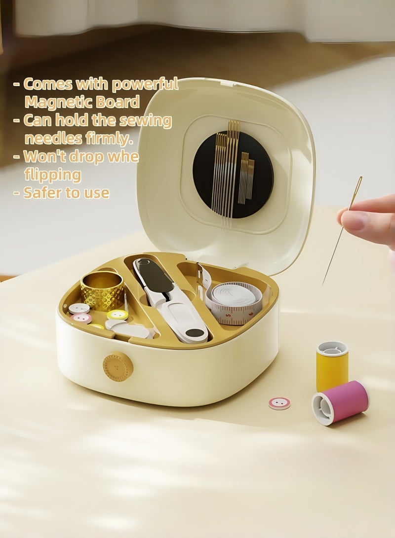 مجموعة أدوات الخياطة المغناطيسية، مجموعة الإبر والخيوط مع مستلزمات الخياطة مجموعة أدوات الخياطة الصغيرة المحمولة للسفر، حقيبة تخزين الإبر المغناطيسية - Image 2