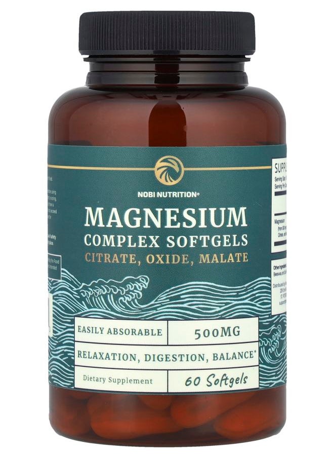 Nobi Nutrition Magnesium Complex 500 mg  60 Softgels 